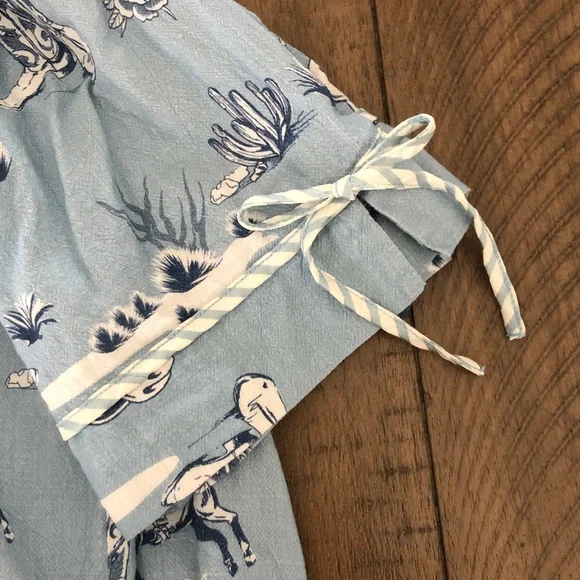 Altar'd State Blue Pajama short set horse cowboy rodeo cactus western adorable M - Picture 4 of 6